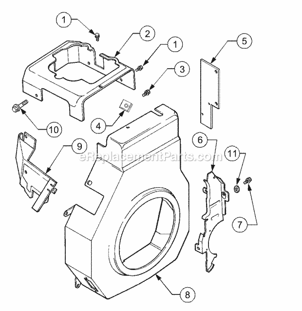 Blower Housing And Baffles Diagram and Parts List for LT2138 13A-214F710 Cub Cadet Lawn Tractor